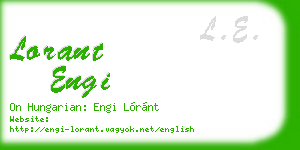 lorant engi business card