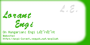 lorant engi business card